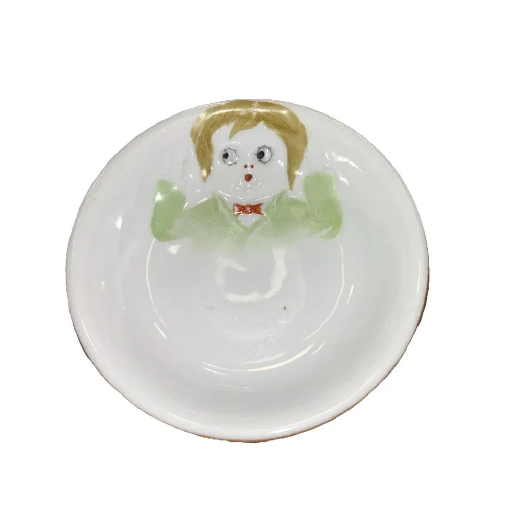 Nippon Boy Google Eyes Hand Painted Bowl Vintage - Picture 1 of 6